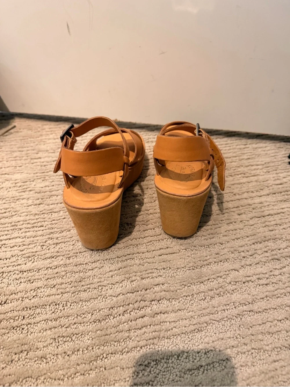 Kork-Ease Tan Leather Crisscross Ankle-Strap Sandals